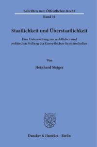 Staatlichkeit und Überstaatlichkeit