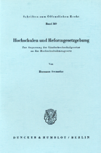 Hochschulen und Reformgesetzgebung