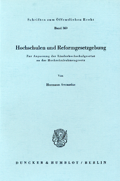 Hochschulen und Reformgesetzgebung Hochschulen und Reformgesetzgebung