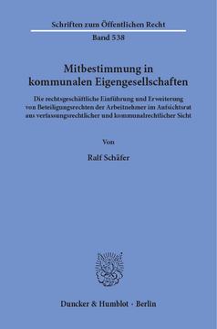 Mitbestimmung in kommunalen Eigengesellschaften Mitbestimmung in kommunalen Eigengesellschaften