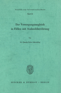 Der Versorgungsausgleich in Fällen mit Auslandsberührung