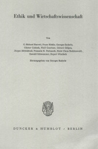 Ethik und Wirtschaftswissenschaft