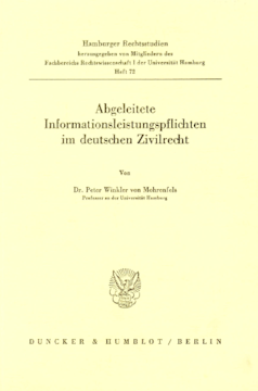 Abgeleitete Informationsleistungspflichten im deutschen Zivilrecht