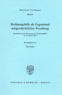 Rechnungshöfe als Gegenstand zeitgeschichtlicher Forschung