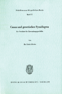 Causa und genetisches Synallagma