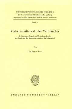 Verkehrsmittelwahl der Verbraucher Verkehrsmittelwahl der Verbraucher