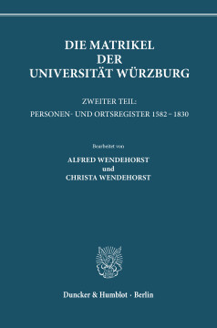 Die Matrikel der Universität Würzburg