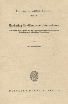 Marketing für öffentliche Unternehmen Marketing für öffentliche Unternehmen
