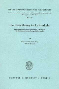 Die Preisbildung im Luftverkehr Die Preisbildung im Luftverkehr