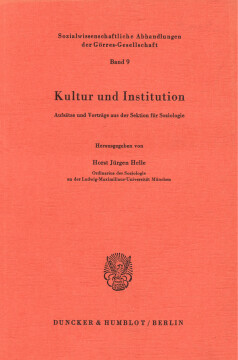 Kultur und Institution Kultur und Institution