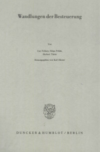 Wandlungen der Besteuerung