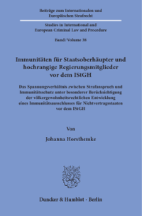 Immunitäten für Staatsoberhäupter und hochrangige Regierungsmitglieder vor dem IStGH