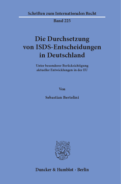 Die Durchsetzung von ISDS-Entscheidungen in Deutschland