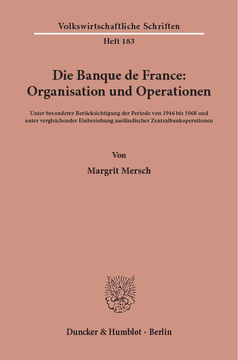 Die Banque de France: Organisation und Operationen