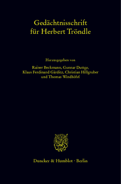 Gedächtnisschrift für Herbert Tröndle
