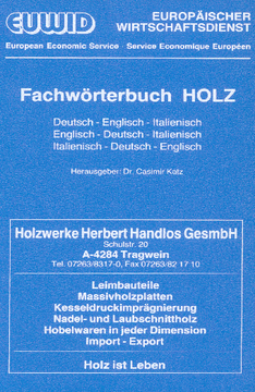 Fachwörterbuch HOLZ