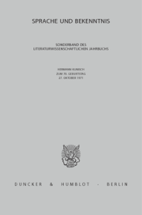 Sprache und Bekenntnis