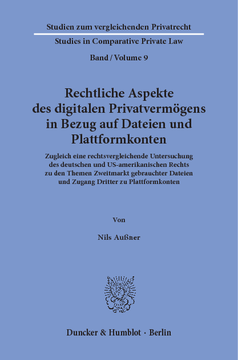 Rechtliche Aspekte des digitalen Privatvermögens in Bezug auf Dateien und Plattformkonten
