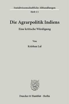 Die Agrarpolitik Indiens Die Agrarpolitik Indiens