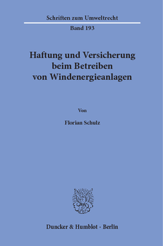 Haftung und Versicherung beim Betreiben von Windenergieanlagen Haftung und Versicherung beim Betreiben von Windenergieanlagen