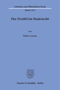 Der Zweifel im Staatsrecht Der Zweifel im Staatsrecht