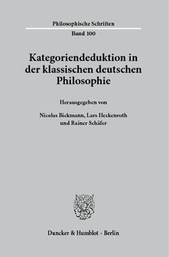 Kategoriendeduktion in der klassischen deutschen Philosophie