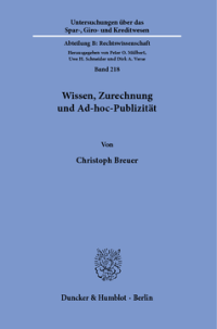 Wissen, Zurechnung und Ad-hoc-Publizität