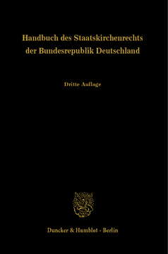 Handbuch des Staatskirchenrechts der Bundesrepublik Deutschland