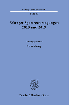 Erlanger Sportrechtstagungen 2018 und 2019