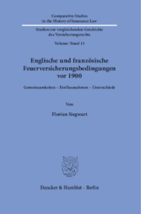 Englische und französische Feuerversicherungsbedingungen vor 1900