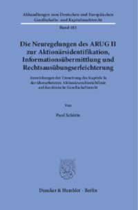 Die Neuregelungen des ARUG II zur Aktionärsidentifikation, Informationsübermittlung und Rechtsausübungserleichterung