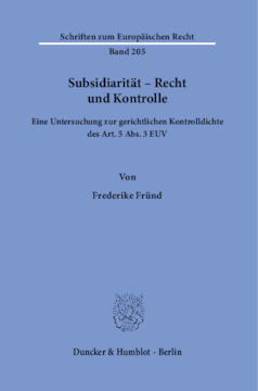 Subsidiarität – Recht und Kontrolle