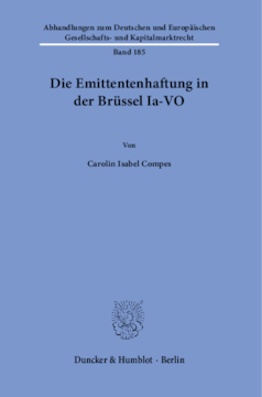 Die Emittentenhaftung in der Brüssel Ia-VO Die Emittentenhaftung in der Brüssel Ia-VO
