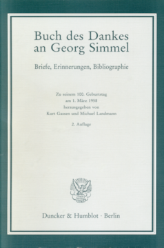 Buch des Dankes an Georg Simmel