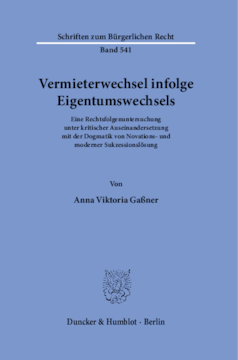 Vermieterwechsel infolge Eigentumswechsels Vermieterwechsel infolge Eigentumswechsels
