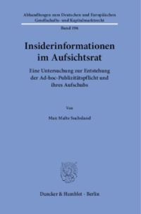 Insiderinformationen im Aufsichtsrat
