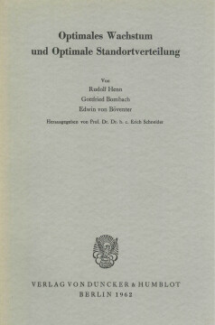 Optimales Wachstum und Optimale Standortverteilung Optimales Wachstum und Optimale Standortverteilung