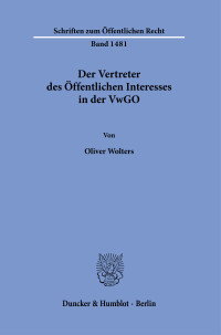 Der Vertreter des Öffentlichen Interesses in der VwGO