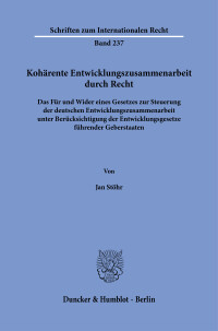 Kohärente Entwicklungszusammenarbeit durch Recht
