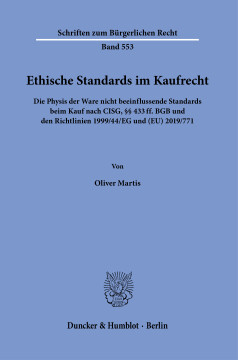 Ethische Standards im Kaufrecht Ethische Standards im Kaufrecht