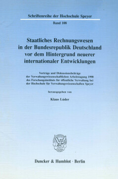 Staatliches Rechnungswesen in der Bundesrepublik Deutschland vor dem Hintergrund neuerer internationaler Entwicklungen