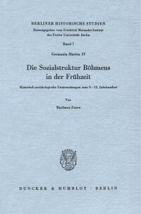 Die Sozialstruktur Böhmens in der Frühzeit