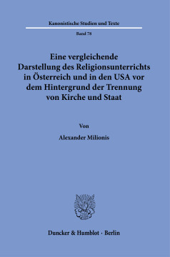 Eine vergleichende Darstellung des Religionsunterrichts in Österreich und in den USA vor dem Hintergrund der Trennung von Kirche und Staat Eine vergleichende Darstellung des Religionsunterrichts in Österreich und in den USA vor dem Hintergrund der Trennung von Kirche und Staat