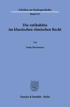 Die ratihabitio im klassischen römischen Recht