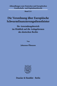 Die Verordnung über Europäische Schwarmfinanzierungsdienstleister