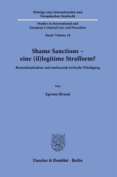 Shame Sanctions – eine (il)legitime Strafform?