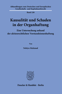 Kausalität und Schaden in der Organhaftung