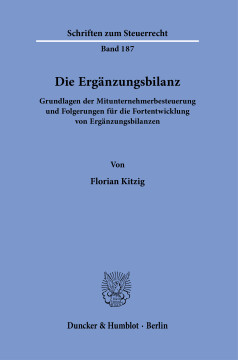 Die Ergänzungsbilanz Die Ergänzungsbilanz
