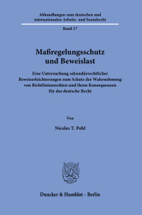 Maßregelungsschutz und Beweislast