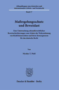 Maßregelungsschutz und Beweislast Maßregelungsschutz und Beweislast